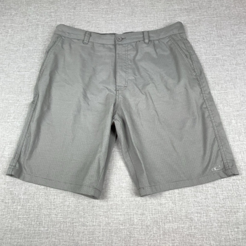 O'Neill Shorts Mens 38 Gray Microfiber Chino Flat Front‎ 10 Inseam Casual